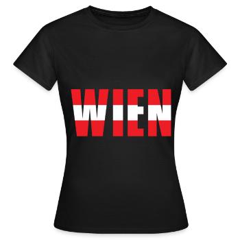 Vienne Autriche drapeau pays d’origine - T-shirt Femme - noir - Devant - AI Model Female 172 dark (172cm)