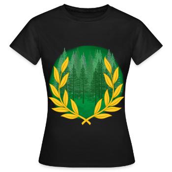 Wald Tanne Fichten Fichte Bäume Baum Wildnis Holz - Frauen T-Shirt - Schwarz - Vorne - AI Model Female 172 dark (172cm)