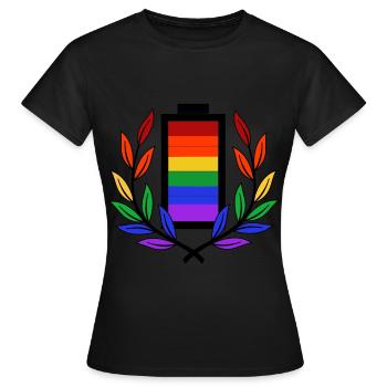 Batterie batterie LGBT Homosexualité Gay Pride - T-shirt Femme - noir - Devant - AI Model Female 172 dark (172cm)