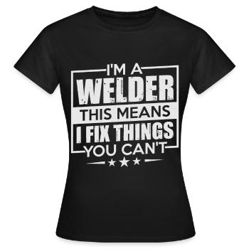 welding welding - Women's T-Shirt - black - Front - AI Model Female 172 dark (172cm)