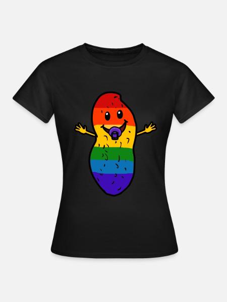 Erdnuss Baby LGBT Regenbogenfahne Gay Pride - Frauen T-Shirt - Schwarz