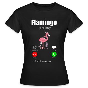 Flamingo - T-shirt Femme - noir - Devant - AI Model Female 172 dark (172cm)