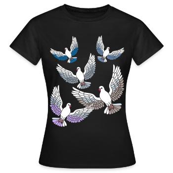 Friedenstauben Tauben Taube Züchter Zucht Vögel - Frauen T-Shirt - Schwarz - Vorne - AI Model Female 172 dark (172cm)