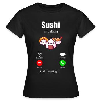Sushi - Frauen T-Shirt - Schwarz - Vorne - AI Model Female 172 dark (172cm)