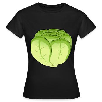 Lettuce Salad Cabbage Cabbage Head Vegetable Kitchen - Women's T-Shirt - black - Front - AI Model Female 172 dark (172cm)