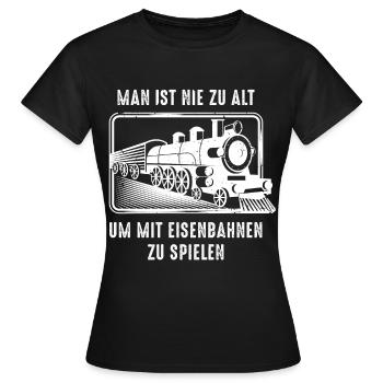 Modelleisenbahn - Frauen T-Shirt - Schwarz - Vorne - AI Model Female 172 dark (172cm)