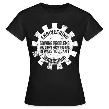 Engrenage Ingénieur Ingénieur Ingénieur Ingénieur - T-shirt Femme - noir - Devant - AI Model Female 172 dark (172cm)