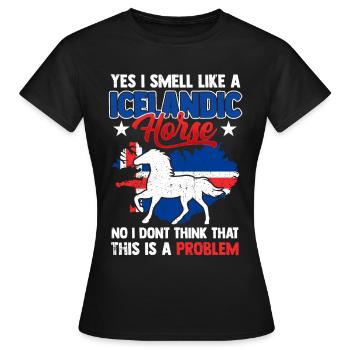 Island pferdr geschenk Cheval Pony Tölt Iceland Horse - T-shirt Femme - noir - Devant - AI Model Female 172 dark (172cm)