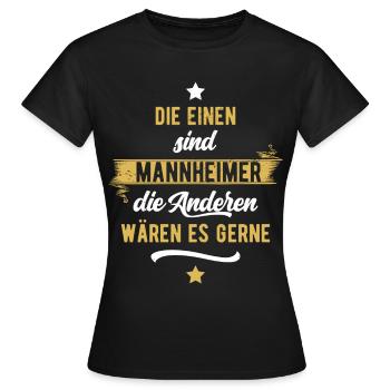 Mannheim - Mannheimer - Monnemer - Frauen T-Shirt - Schwarz - Vorne - AI Model Female 172 dark (172cm)