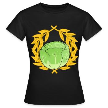 Chou blanc Choux chou-chou à feuilles Légumes légumes Végétal - T-shirt Femme - noir - Devant - AI Model Female 172 dark (172cm)