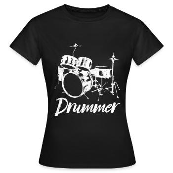 Schlagzeug Geschenk Drumset Musiker Drumline Band - Frauen T-Shirt - Schwarz - Vorne - AI Model Female 172 dark (172cm)