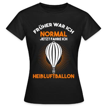 Ballonfahrer Heißluftballon Heissluftballon Pilot - Frauen T-Shirt - Schwarz - Vorne - AI Model Female 172 dark (172cm)