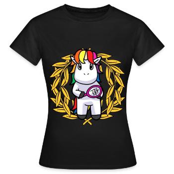 Vainqueur du placement Vainqueur Joueur de tennis licorne - T-shirt Femme - noir - Devant - AI Model Female 172 dark (172cm)