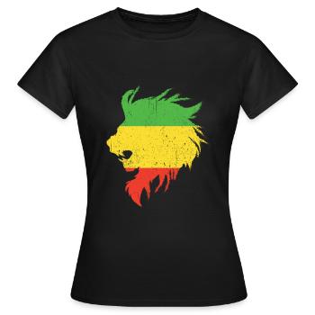 Rastafari Judah Marley Rasta Reggae Jah Geschenk - Frauen T-Shirt - Schwarz - Vorne - AI Model Female 172 dark (172cm)