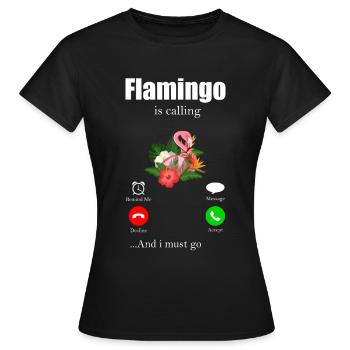 Flamingo - T-shirt Femme - noir - Devant - AI Model Female 172 dark (172cm)