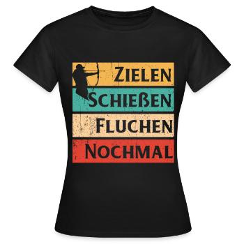 Bogenschießen - Frauen T-Shirt - Schwarz - Vorne - AI Model Female 172 dark (172cm)