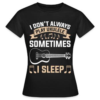 Ukulélé Ukulélé Ukulélé ukulélé joueur de ukulélé - T-shirt Femme - noir - Devant - AI Model Female 172 dark (172cm)