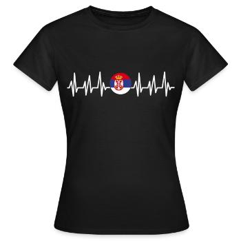 Serbien - Frauen T-Shirt - Schwarz - Vorne - AI Model Female 172 dark (172cm)
