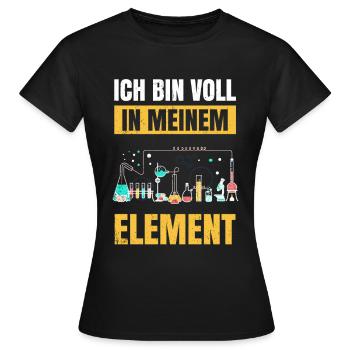 Chemie Tshirt Neutron Atom Molekül Lehrer Alchemie - Frauen T-Shirt - Schwarz - Vorne - AI Model Female 172 dark (172cm)