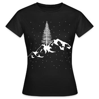Berg Gebirge Schnee Schneefall Winter Xmas Gipfel - Frauen T-Shirt - Schwarz - Vorne - AI Model Female 172 dark (172cm)