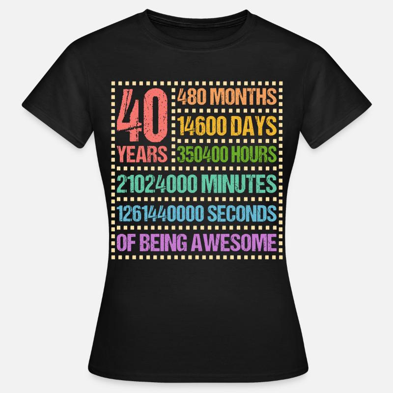 40 Jahre Vierzigster Geburtstag Geschenk - Dame-T-shirt - sort