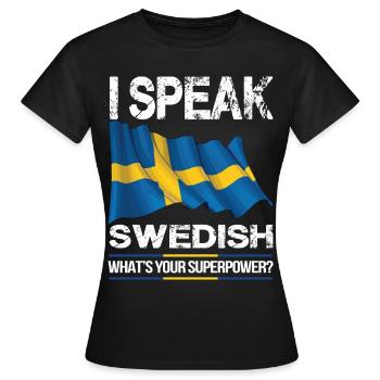 Suédois Suédois Drapeau de la Suède - T-shirt Femme - noir - Devant - AI Model Female 172 dark (172cm)
