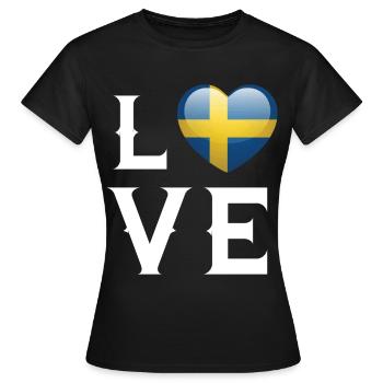 Suède Cher Suédois Suédois - T-shirt Femme - noir - Devant - AI Model Female 172 dark (172cm)