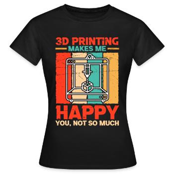 3d Print Printer 3d Printer Printing Gift - Women's T-Shirt - black - Front - AI Model Female 172 dark (172cm)