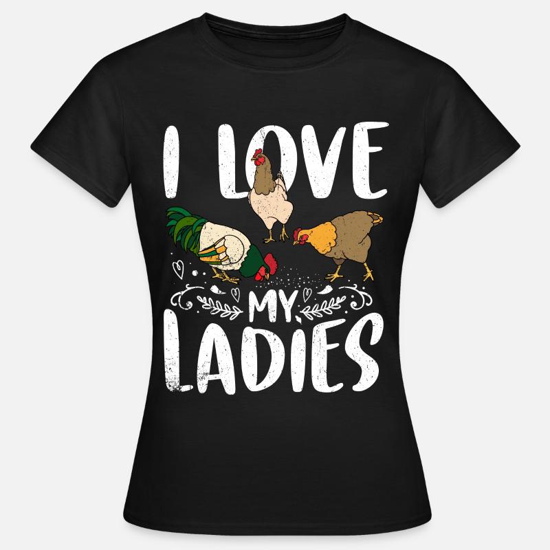 Huhn - Dame-T-shirt - sort