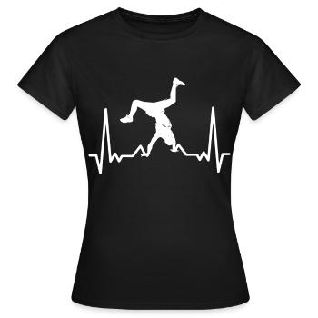 Breakdance Herzschlag Breakdancer - Frauen T-Shirt - Schwarz - Vorne - AI Model Female 172 dark (172cm)