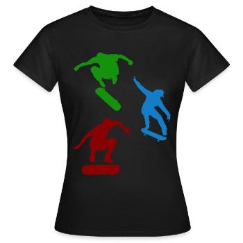 Skate skater - T-shirt Femme - noir - Devant - AI Model Female 172 dark (172cm)