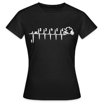 Rennmotorrad Herzschlag Motorradfahrer Supersport - Frauen T-Shirt - Schwarz - Vorne - AI Model Female 172 dark (172cm)