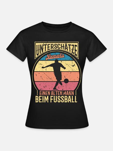 Alter Mann Fußball - Frauen T-Shirt - Schwarz