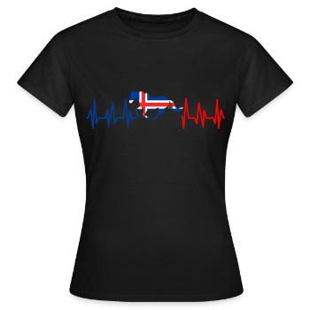 Island pferdr geschenk Cheval Pony Tölt Iceland Horse - T-shirt Femme - noir - Devant - AI Model Female 172 dark (172cm)