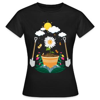 Jardin - T-shirt Femme - noir - Devant - AI Model Female 172 dark (172cm)
