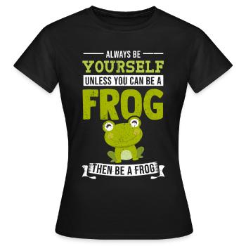 Frosch Geschenk Prinz Lurch Fröschlein Märchen - Frauen T-Shirt - Schwarz - Vorne - AI Model Female 172 dark (172cm)