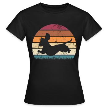 Dackel Hund Hundebesitzer Dackel Welpe Dachshund - Frauen T-Shirt - Schwarz - Vorne - AI Model Female 172 dark (172cm)