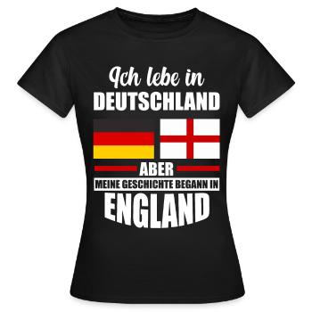 Engländer Deutscher Herzschlag Deutschland England - Frauen T-Shirt - Schwarz - Vorne - AI Model Female 172 dark (172cm)