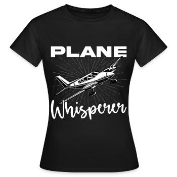Avion avion pilote pilote sports aériens - T-shirt Femme - noir - Devant - AI Model Female 172 dark (172cm)