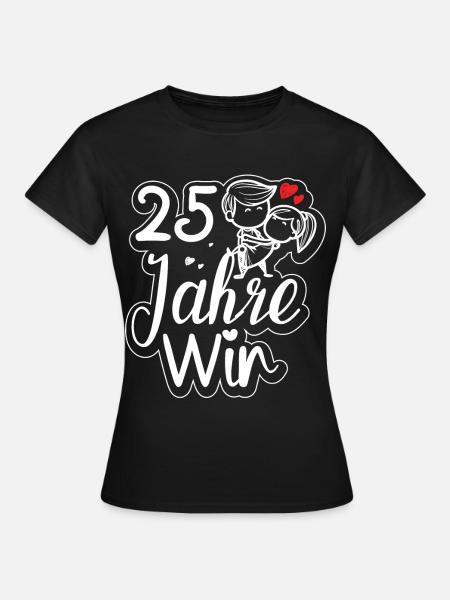Traumpaar seit 25 Jahren Silberhochzeit Geschenk - Frauen T-Shirt - Schwarz