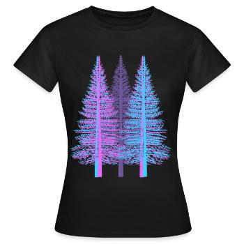 Trees Tree Fantasy Spruce Conifer Forest Fir - Women's T-Shirt - black - Front - AI Model Female 172 dark (172cm)