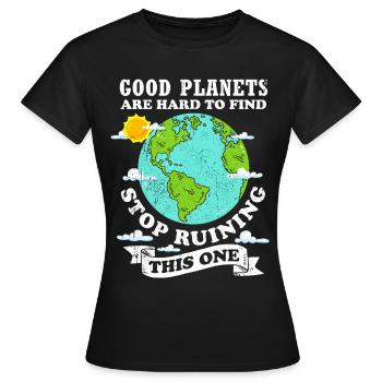 Protection du climat Changement climatique Crise climatique Écologie - T-shirt Femme - noir - Devant - AI Model Female 172 dark (172cm)