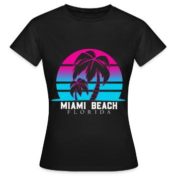 Miami Beach Floride - Vacances en Amérique du Nord - T-shirt Femme - noir - Devant - AI Model Female 172 dark (172cm)