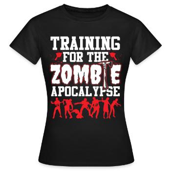 Entraînement pour Zombie Apocalypse - T-shirt Femme - noir - Devant - AI Model Female 172 dark (172cm)