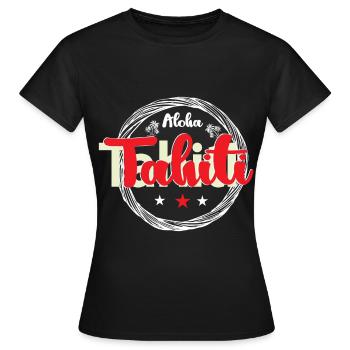 Aloha Tahiti Sommerurlaub Sonnenstrand - Frauen T-Shirt - Schwarz - Vorne - AI Model Female 172 dark (172cm)