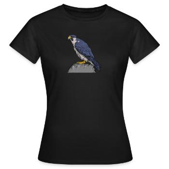 Faucon pèlerin I faucon faucon chasse au croquant motif pour - T-shirt Femme - noir - Devant - AI Model Female 172 dark (172cm)