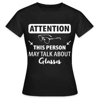 Opticiens ophtalmique Lunettes Porte-lunettes - T-shirt Femme - noir - Devant - AI Model Female 172 dark (172cm)