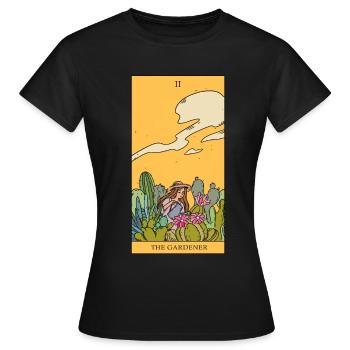 Garden Gardener magical tarot card gift idea - Women's T-Shirt - black - Front - AI Model Female 172 dark (172cm)
