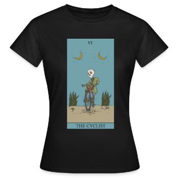 Vélo cycliste Tarot carte symbole de protection - T-shirt Femme - noir - Devant - AI Model Female 172 dark (172cm)