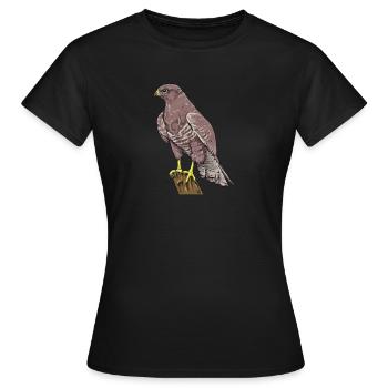 Mäusebussard I Greifvogel Bussard Motiv für - Frauen T-Shirt - Schwarz - Vorne - AI Model Female 172 dark (172cm)